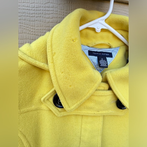 Tommy Hilfiger Yellow Wool Blend Pea Coat Jacket - Picture 12 of 15
